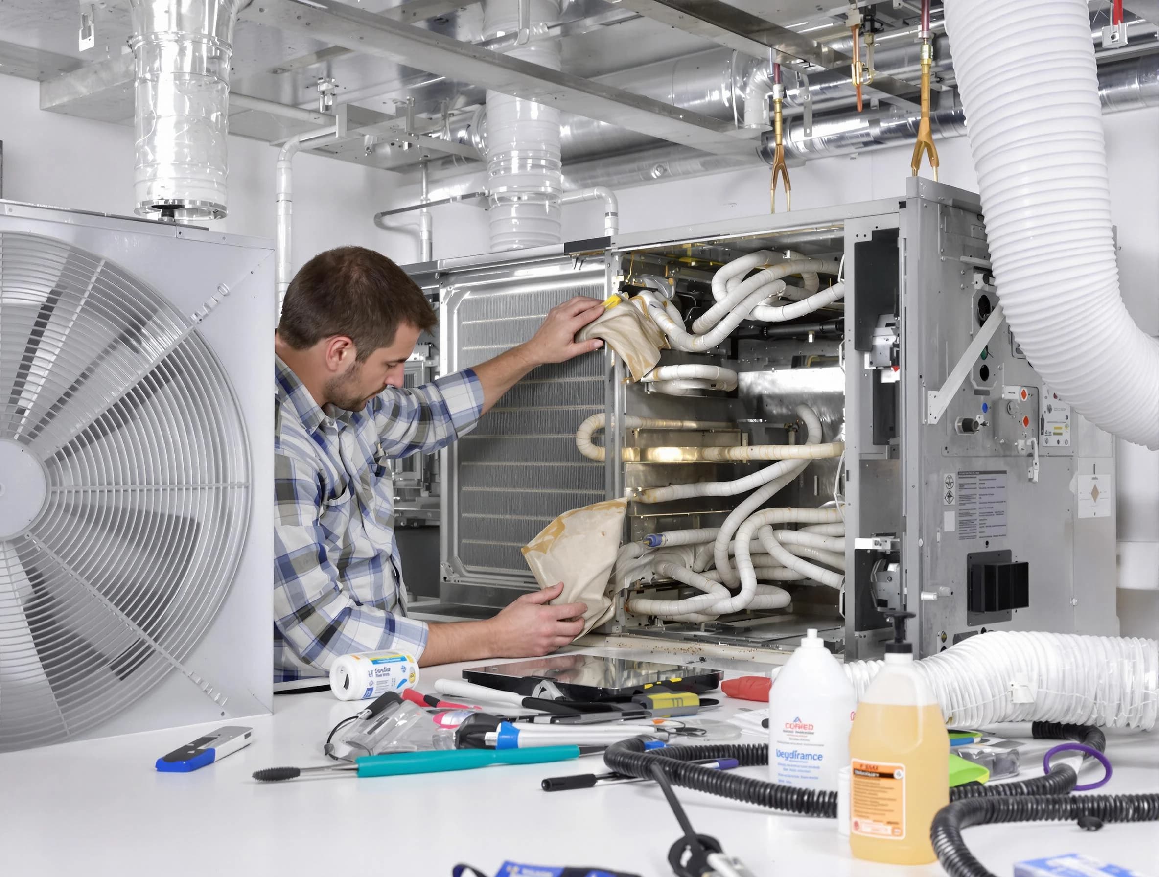 Loganville Air Duct Cleaning specialist performing precision AC coil cleaning in Loganville