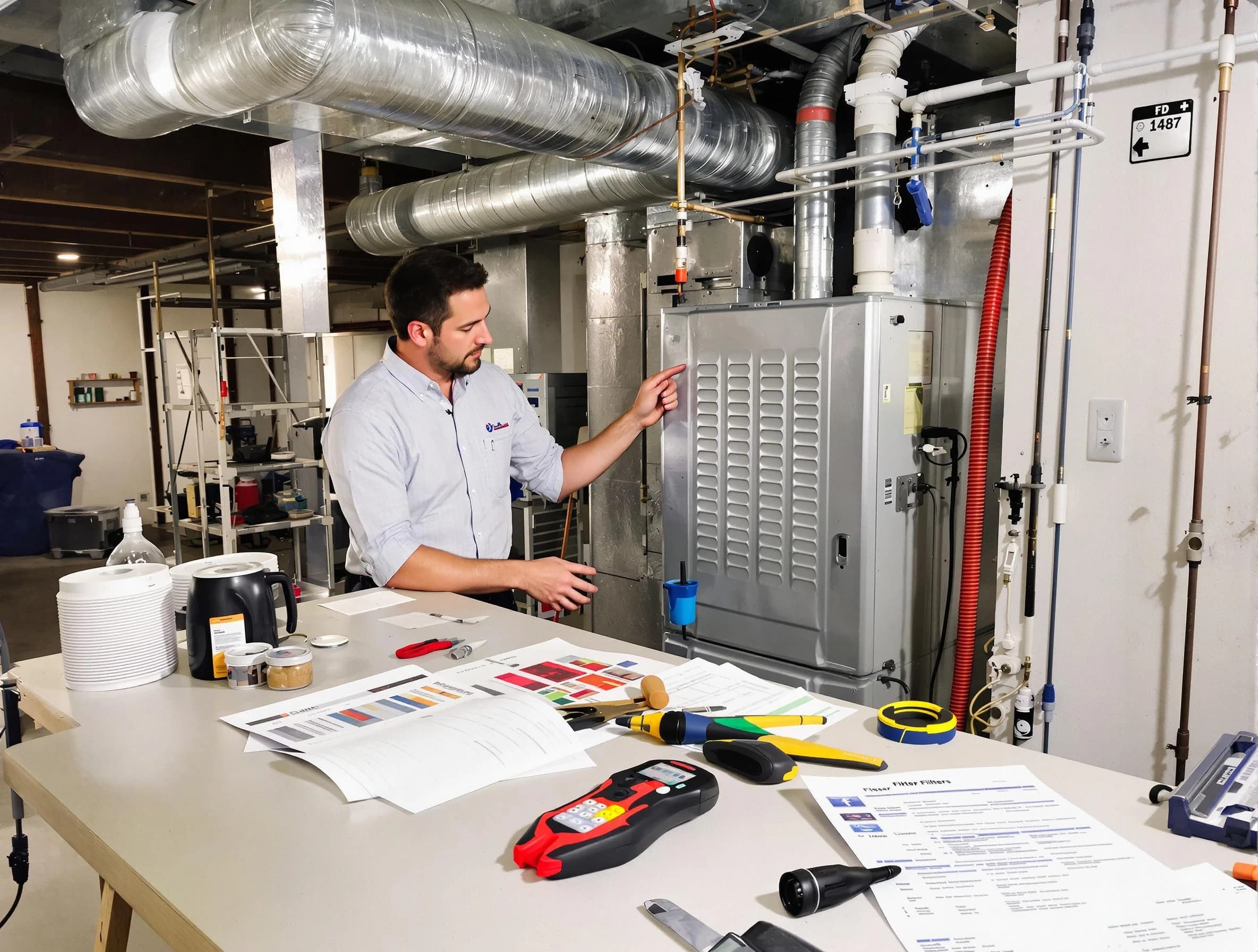 Loganville Air Duct Cleaning inspector conducting detailed filter system evaluation using professional diagnostic tools in Loganville