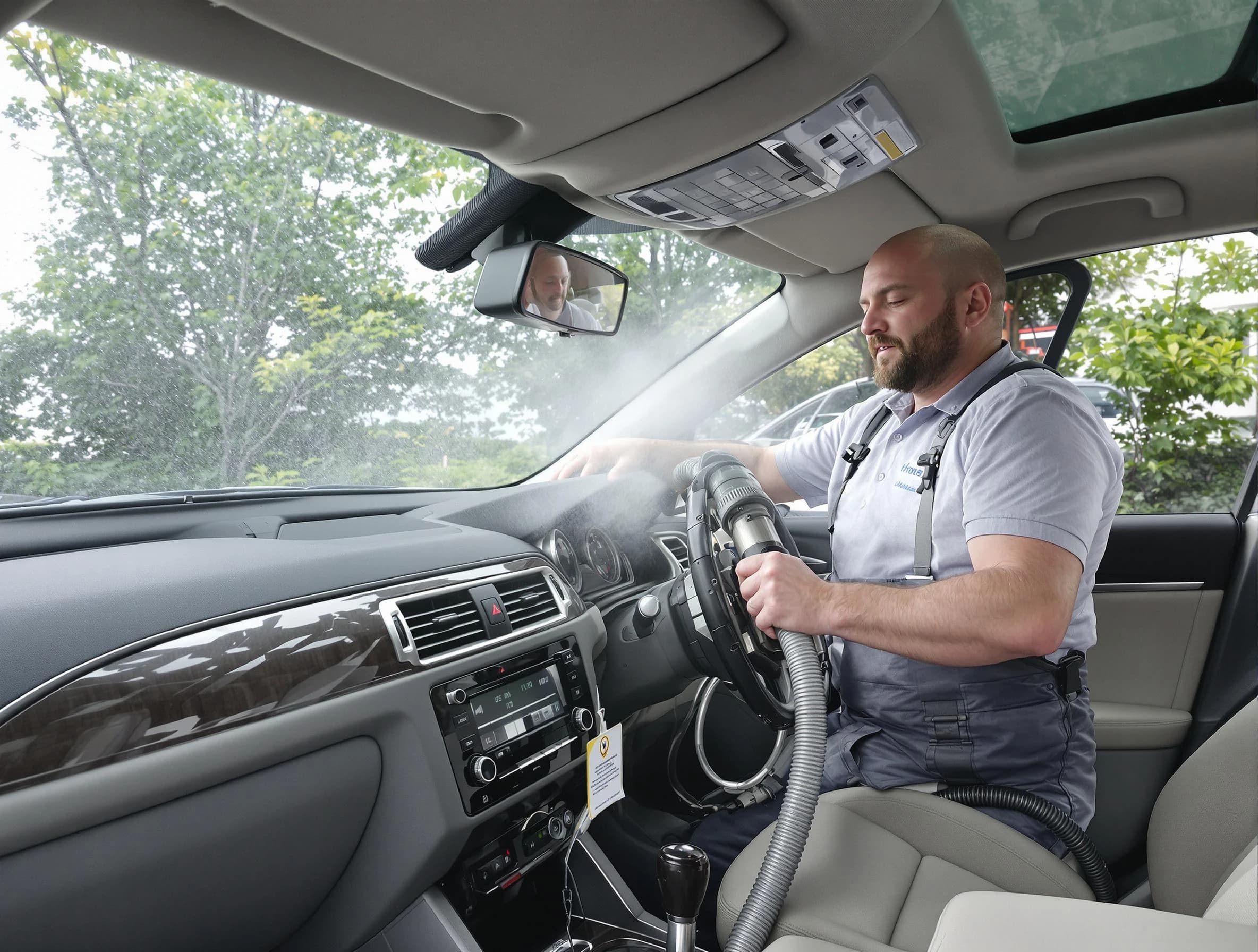 Loganville Air Duct Cleaning specialist performing professional car duct cleaning in Loganville