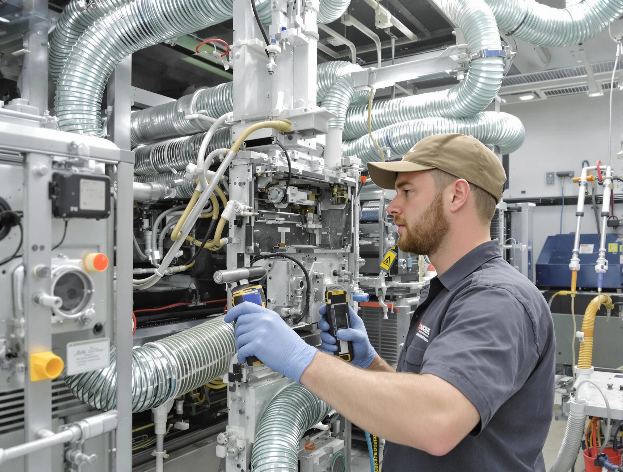 Loganville Air Duct Cleaning technician performing precision commercial coil cleaning at a business facility in Loganville