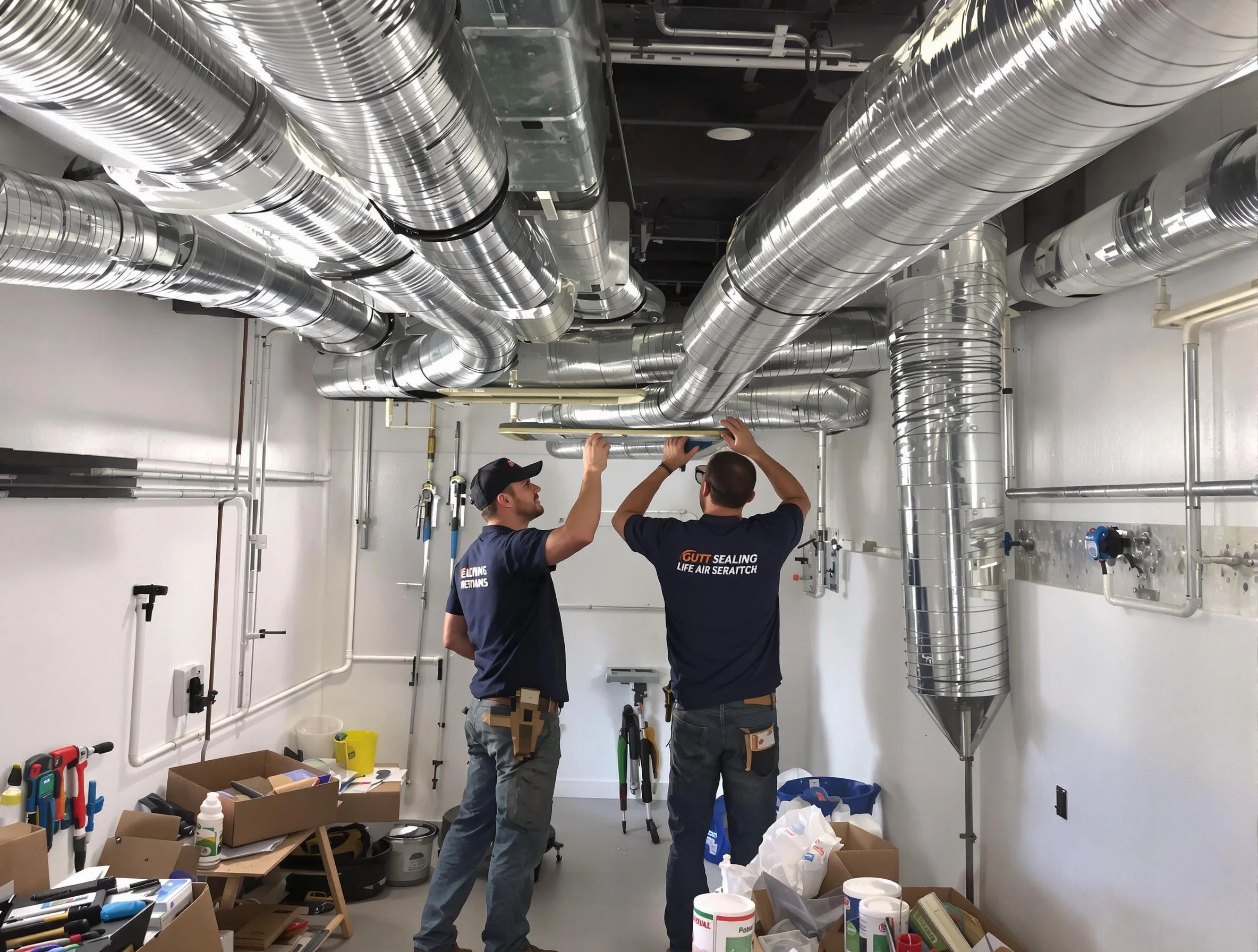 Loganville Air Duct Cleaning technician applying professional duct sealing solutions in Loganville
